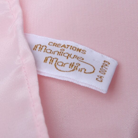 Vintage Monique Martin Sheer Pink Silky Poly  Scarf  Fringe Trim Japan 80s - Picture 6 of 8